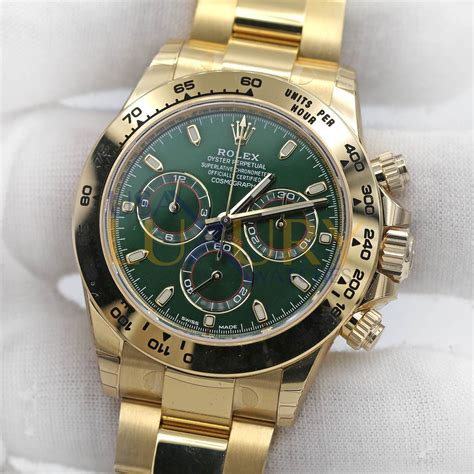 green dial gold rolex daytona|18k gold Rolex daytona cosmograph.